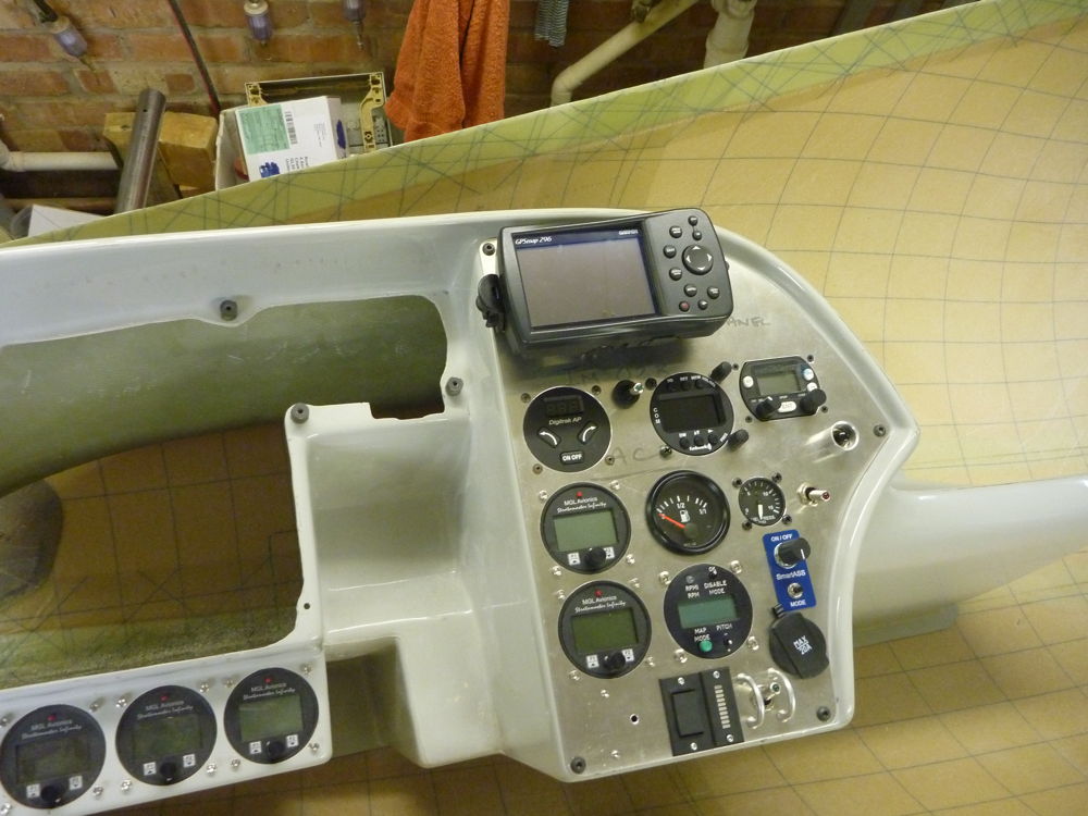 test fit of radio panel to instrument module