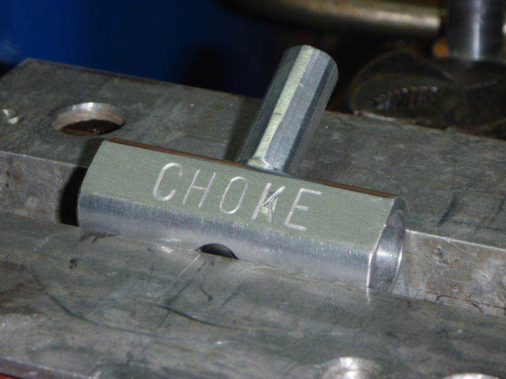 choke T-handle lettering