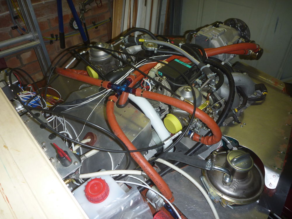 fuel hoses connected to carburettors