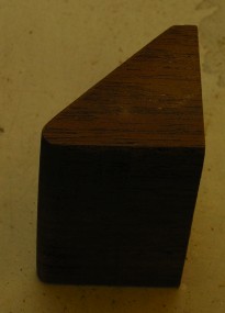 Wooden block for rudder hinge vee
