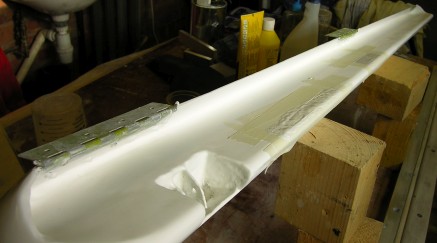 thin places on rudder hinge vee re-coated
