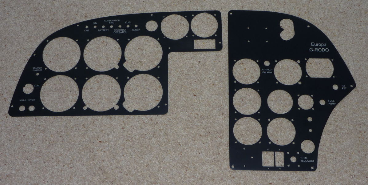 instrument panels legends laser-etched