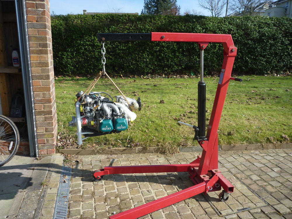 Rotax engine on crane