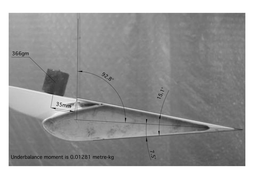 starboard aileron weighted to balance